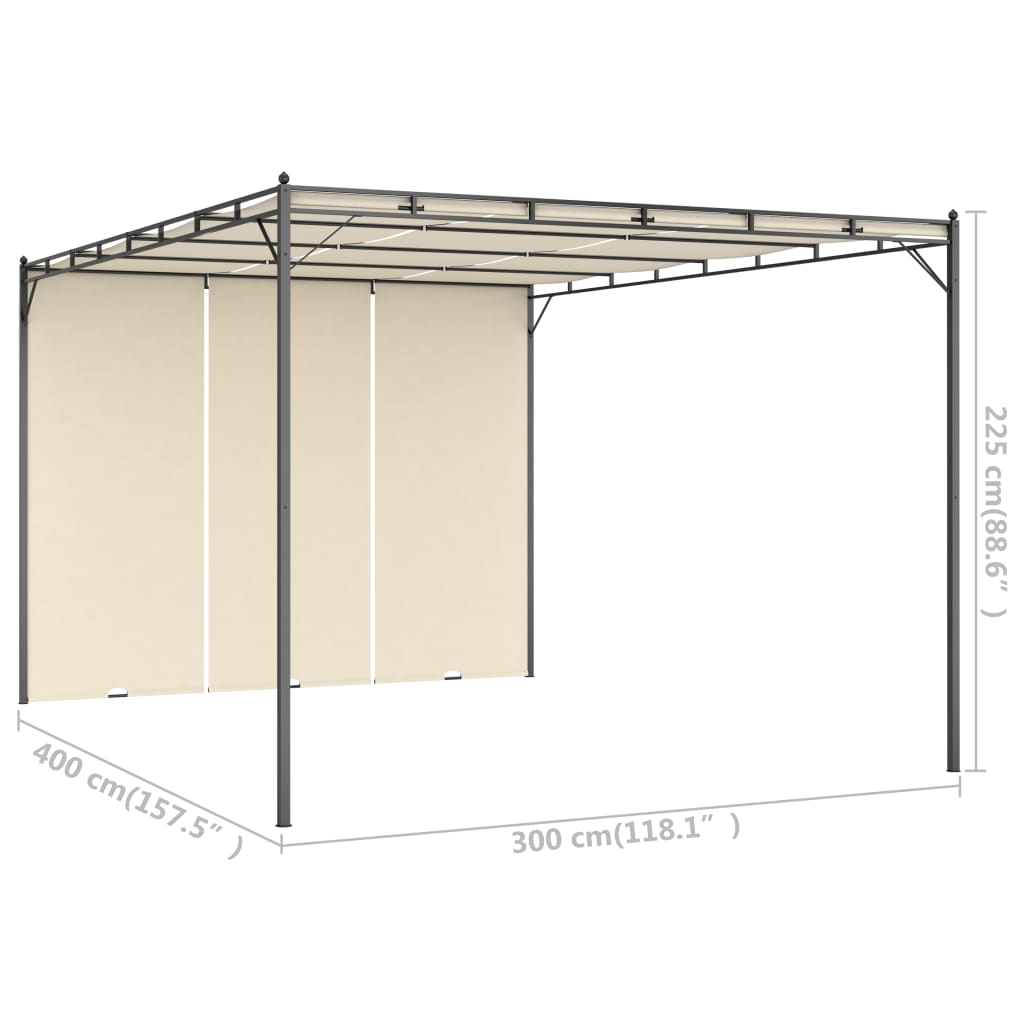 Pavillon 4 x 3 x 2,3 m Grün Polyester und Stahl