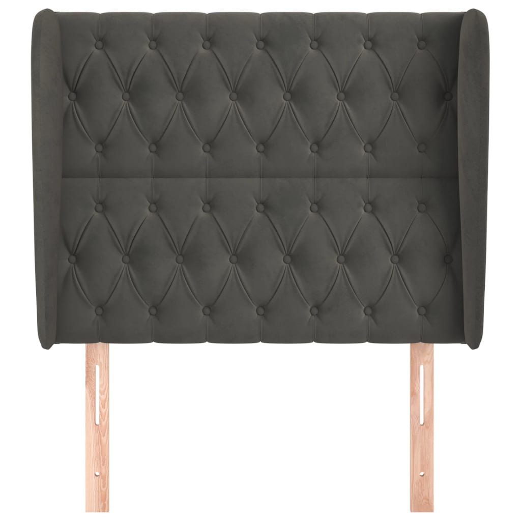 Kopfteil mit Ohren Dunkelblau 93x23x78/88 cm Samt