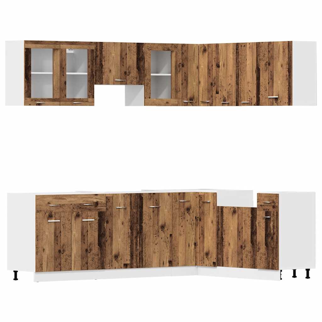 11-tlg. Küchenzeile Lyon Weiß Holzwerkstoff