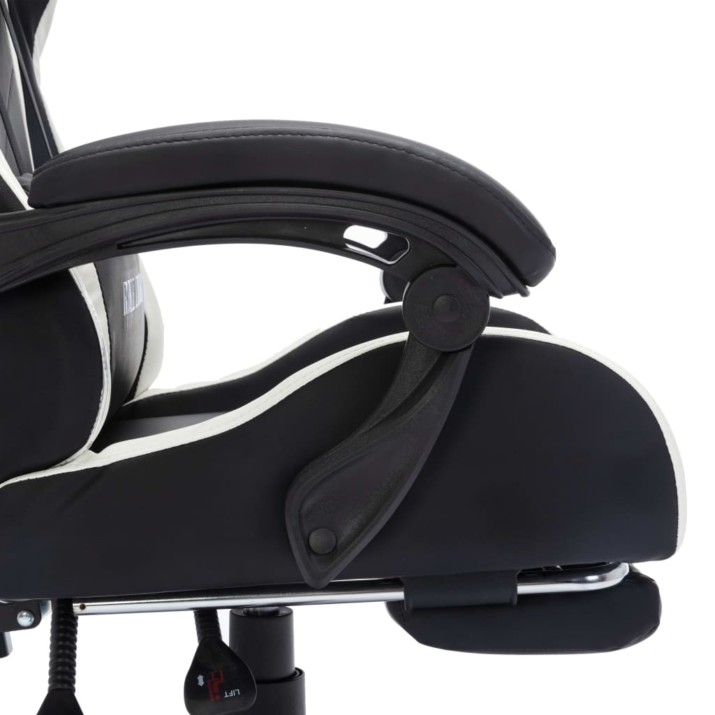 Gaming-Stuhl mit RGB LED-Leuchten Blau und Schwarz Kunstleder