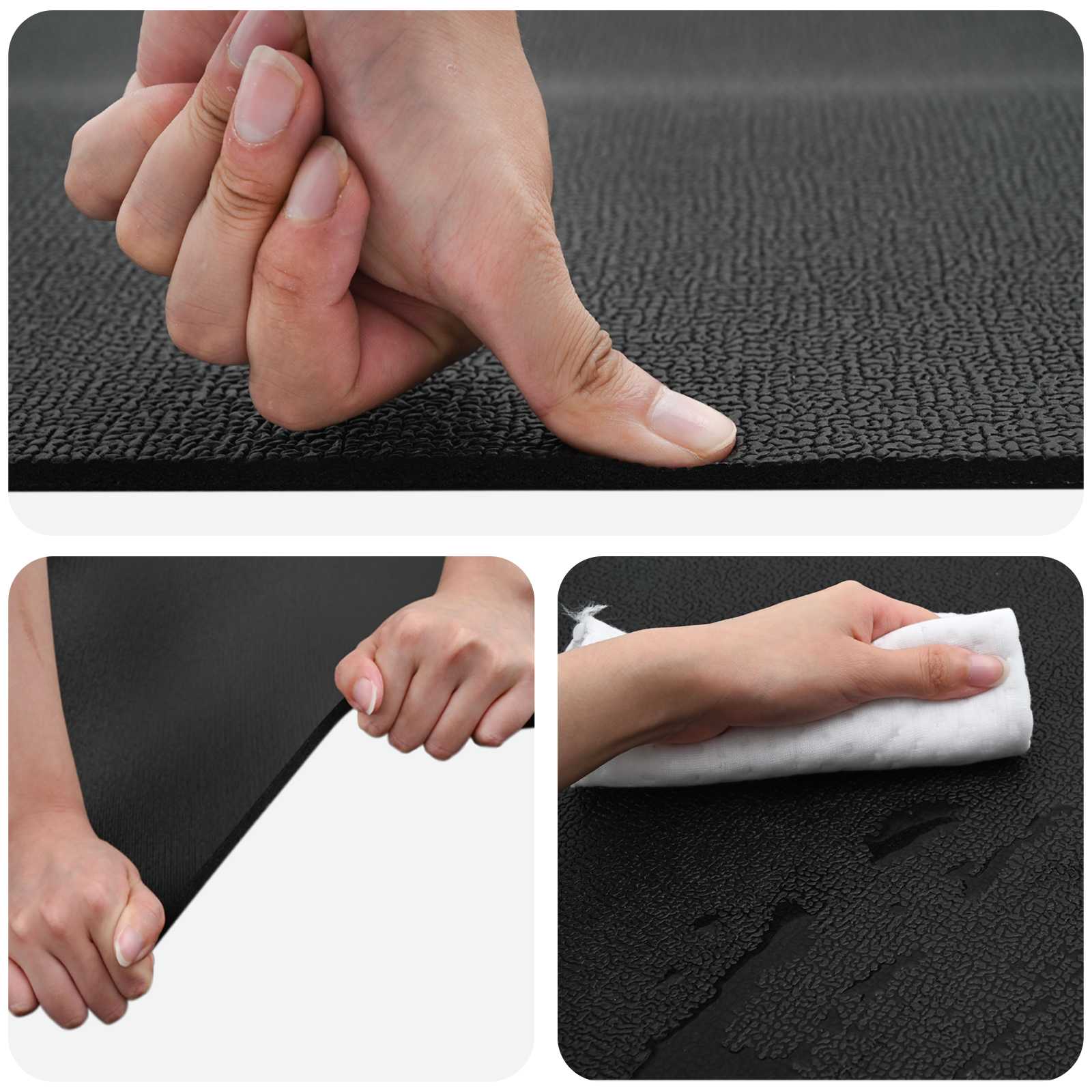 Sport-Schutzmatte Schwarz 120 x 60 x 0,6 cm hochdichtes PVC