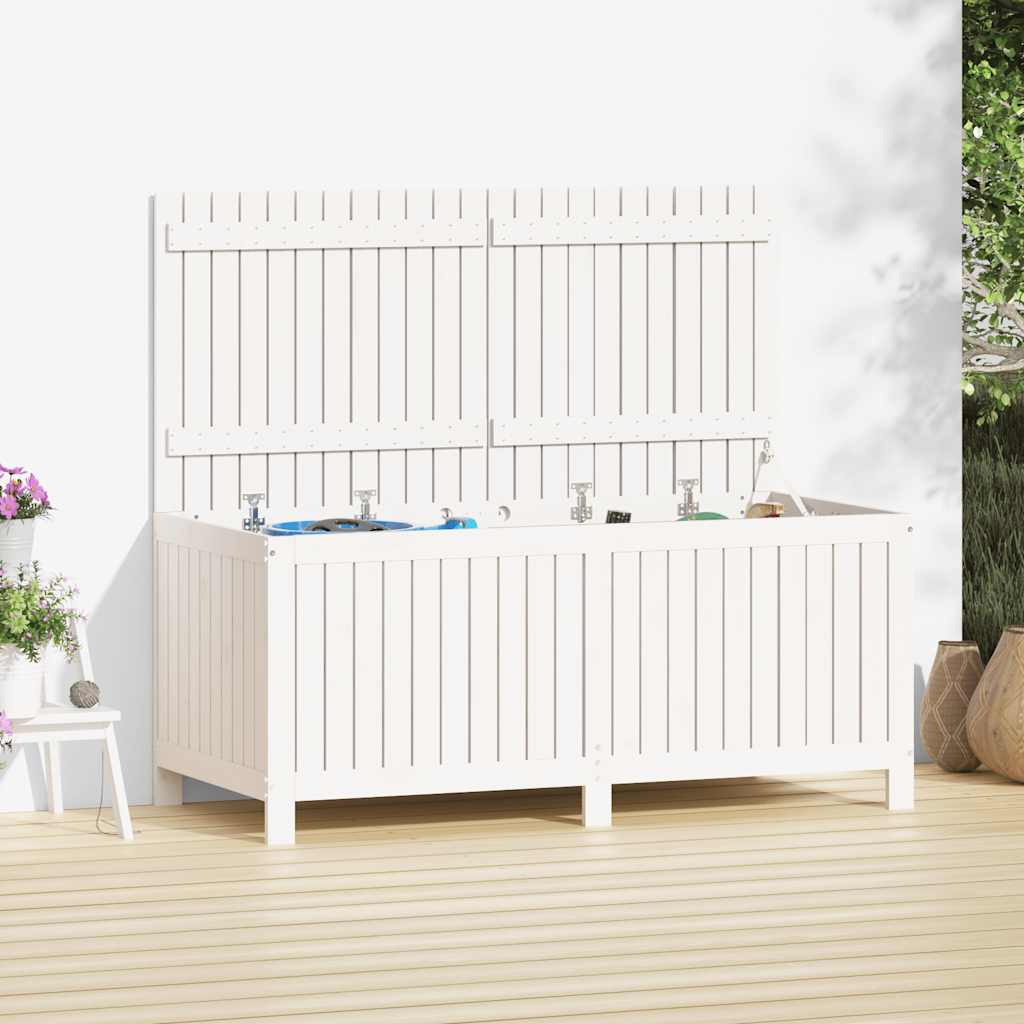 Gartentruhe Grau 76x42,5x54 cm Massivholz Kiefer