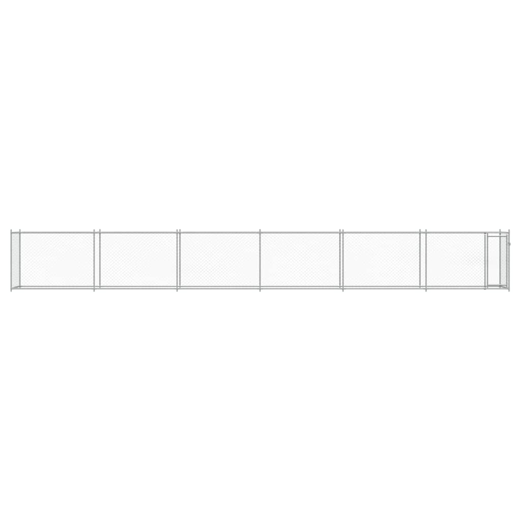 Hundezwinger mit Tür Grau 2x2x1,5 m Verzinkter Stahl