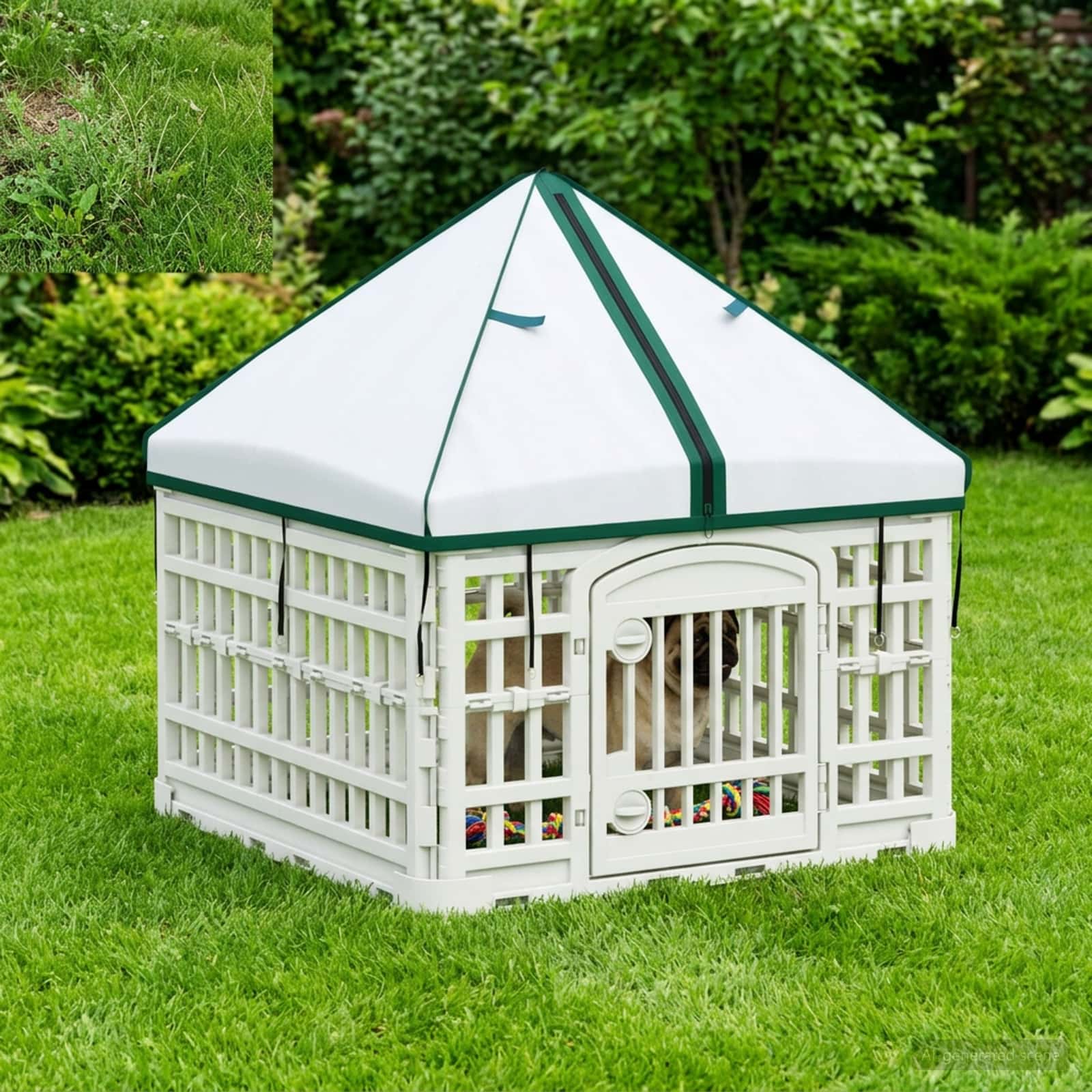 4-Panel-Hundespielplatz mit Dach 60 x 60 x 82 cm Kunststoff