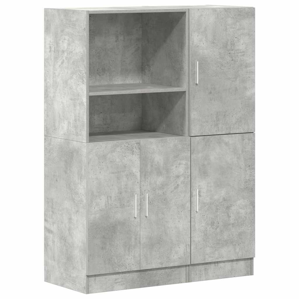 2-tlg. Küchenschrank-Set Weiß Holzwerkstoff