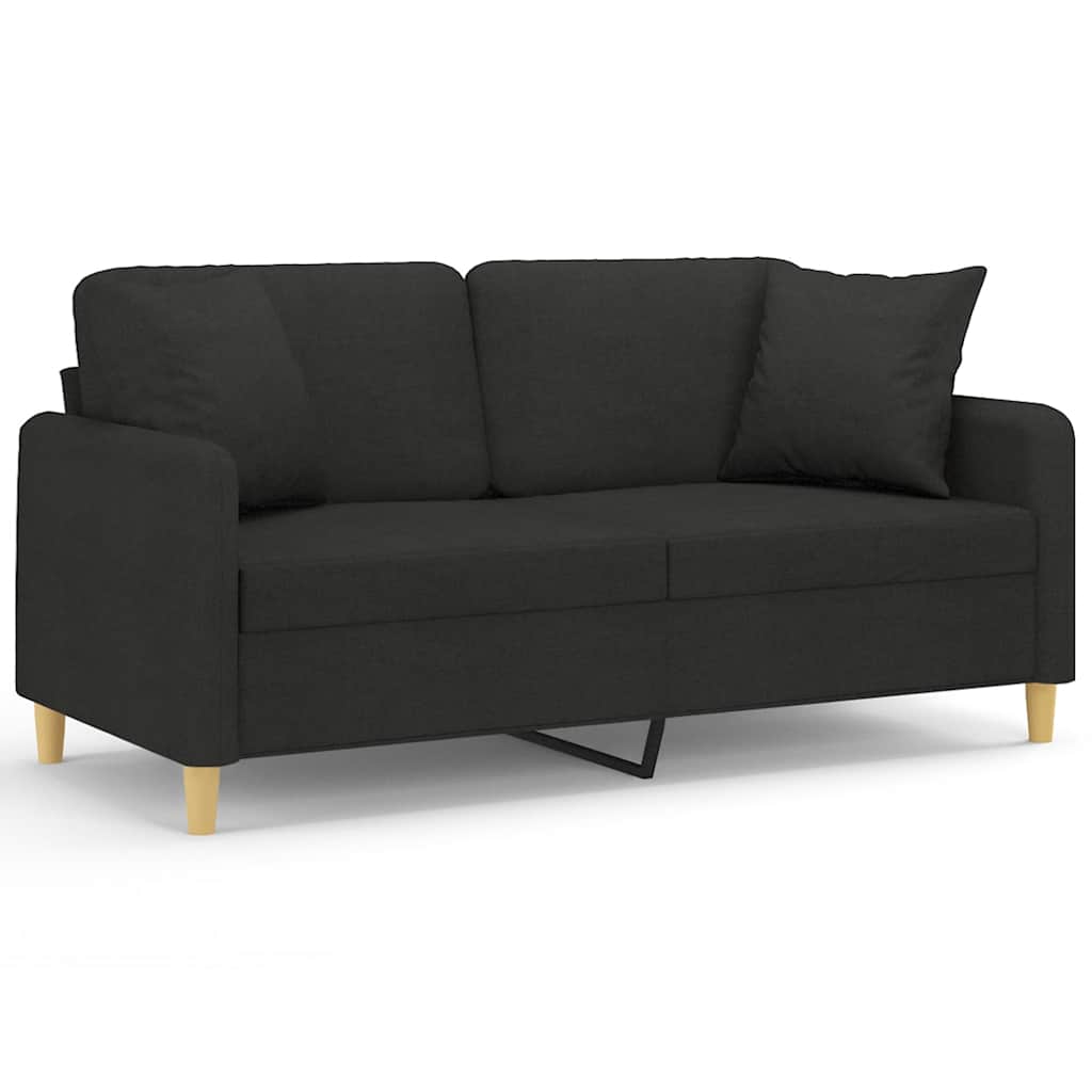 2-Sitzer-Sofa mit Zierkissen Braun 120 cm Stoff