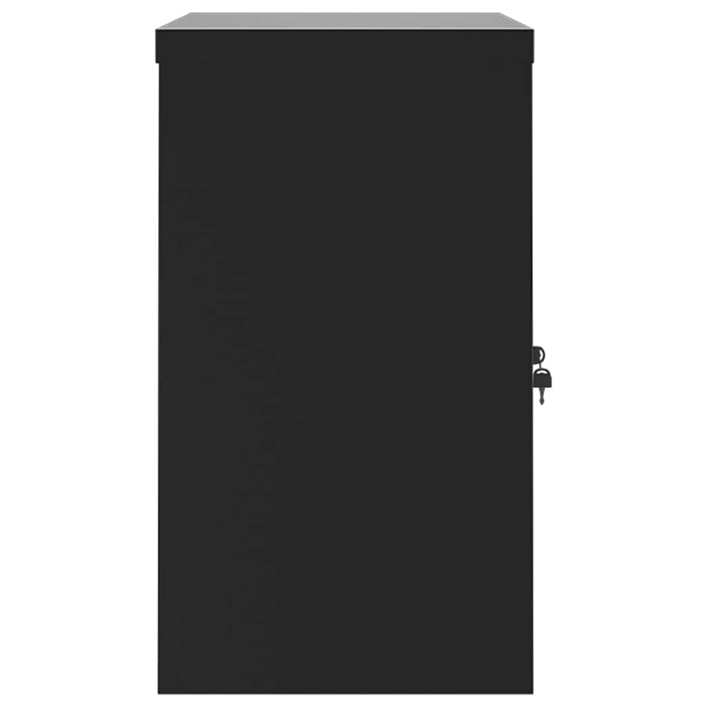 Aktenschrank mit 2 Türen Grau 90 cm Stahl
