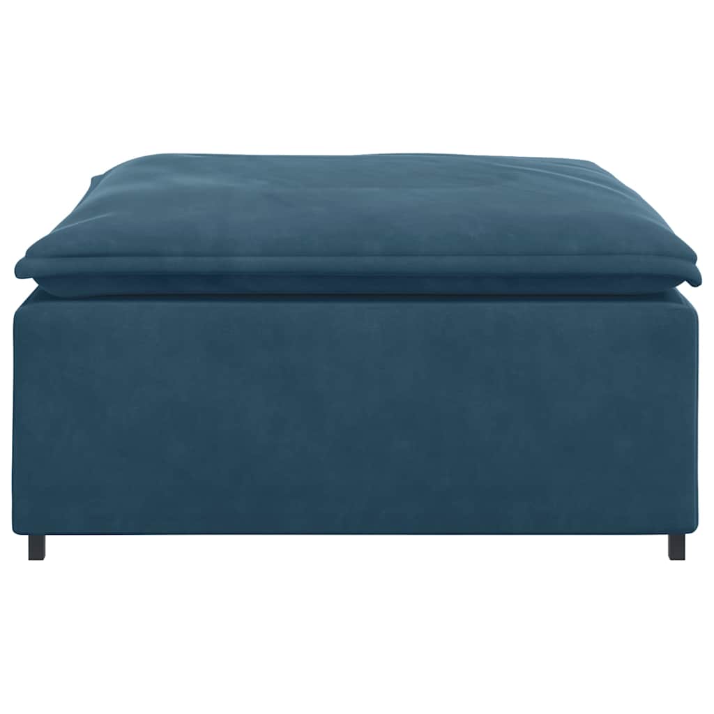 Modulares Sofa Endmodul mit Armlehne Kissen Blau 100 cm
