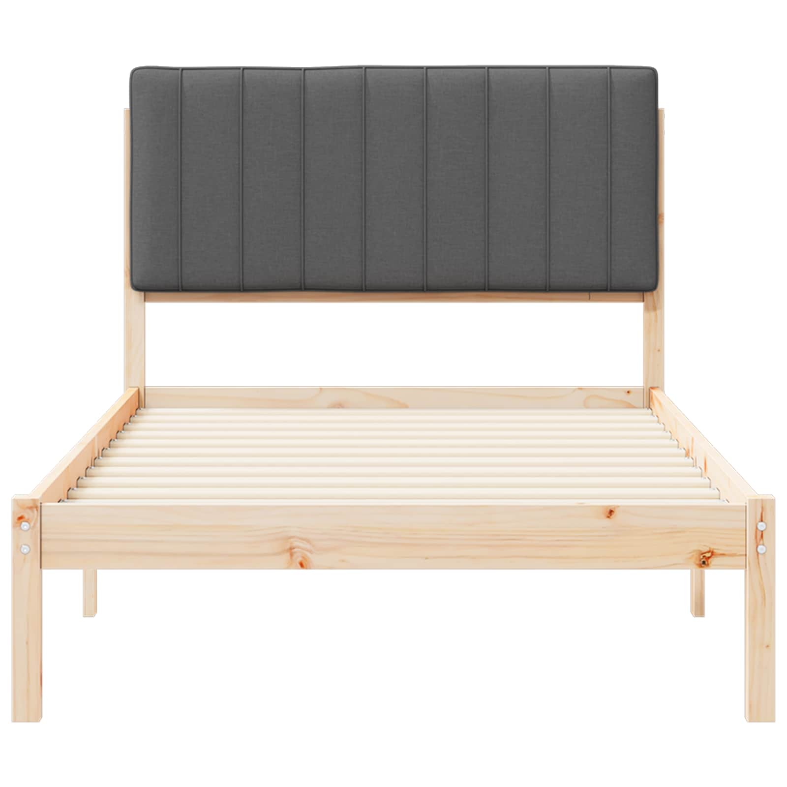 Bettgestell mit gepolstertem Kopfteil Hellgrau 200 x 200 cm