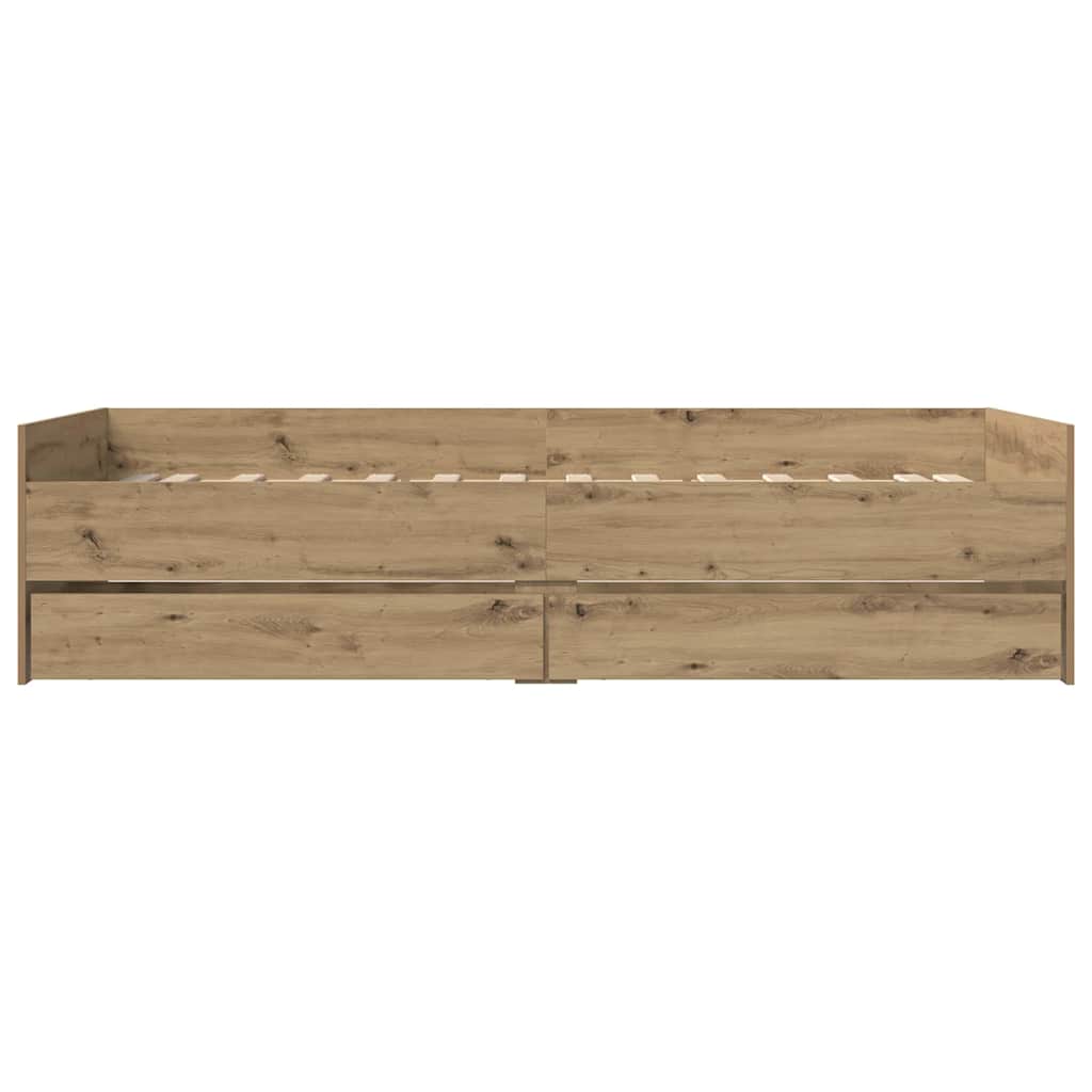 Bett mit Schubladen Braun Eiche-Optik 75x190 cm