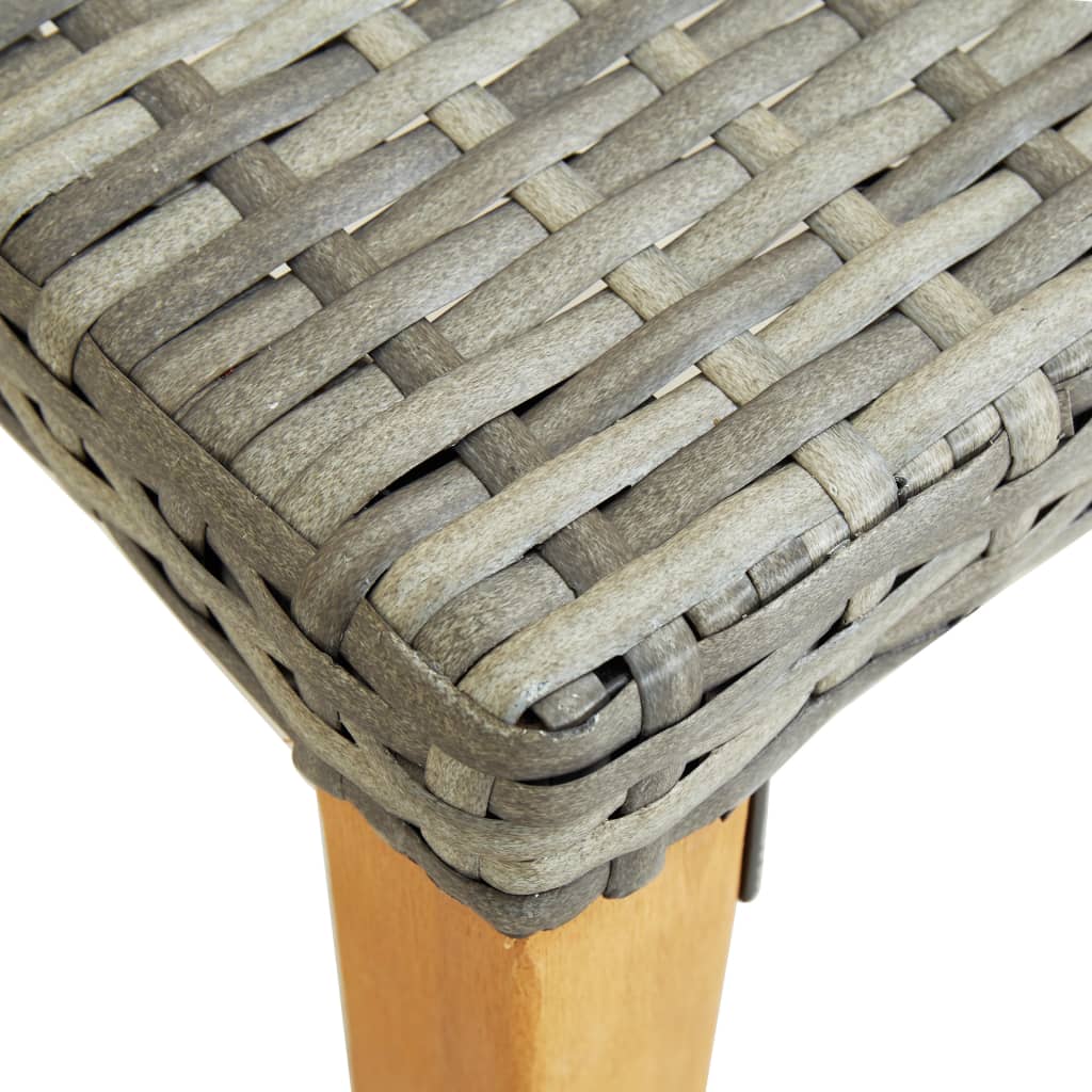 Gartenbank 80 cm Poly Rattan Schwarz