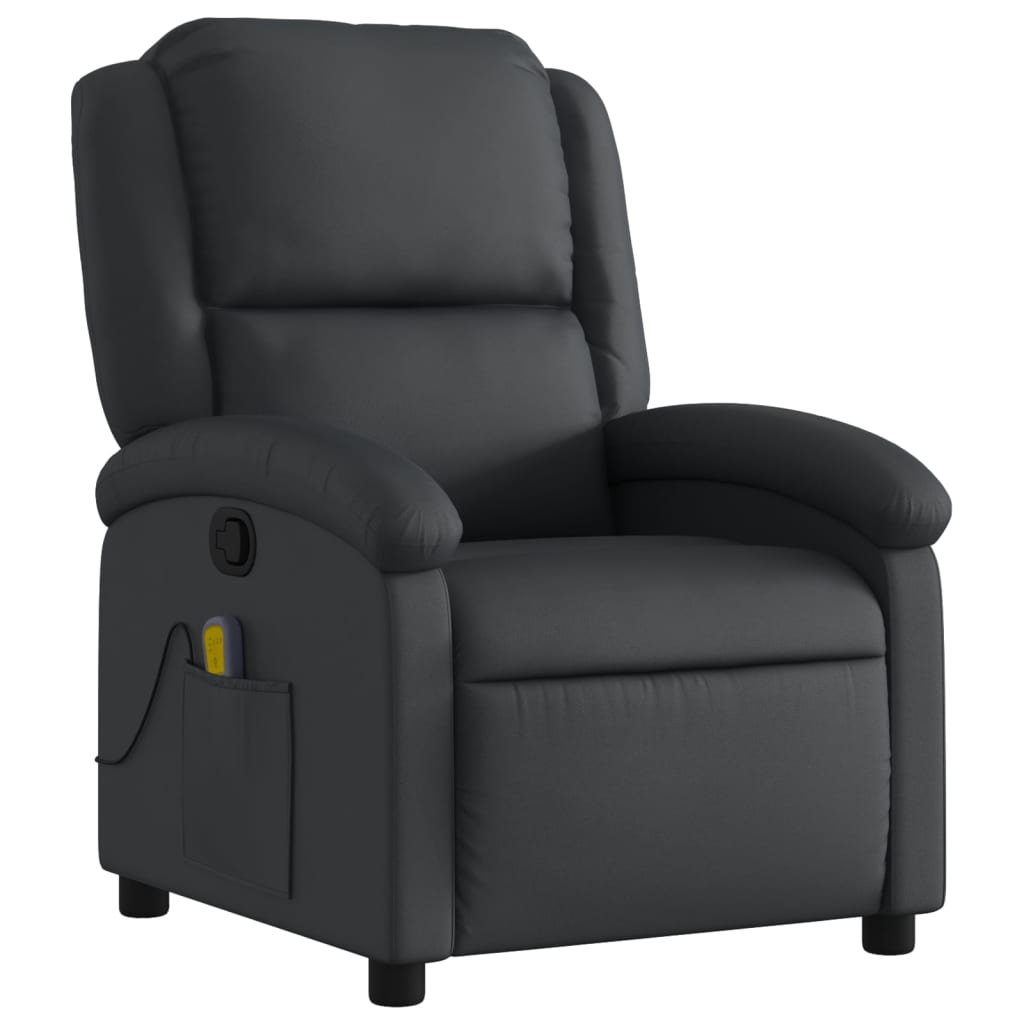 Relaxsessel Echtleder Schwarz