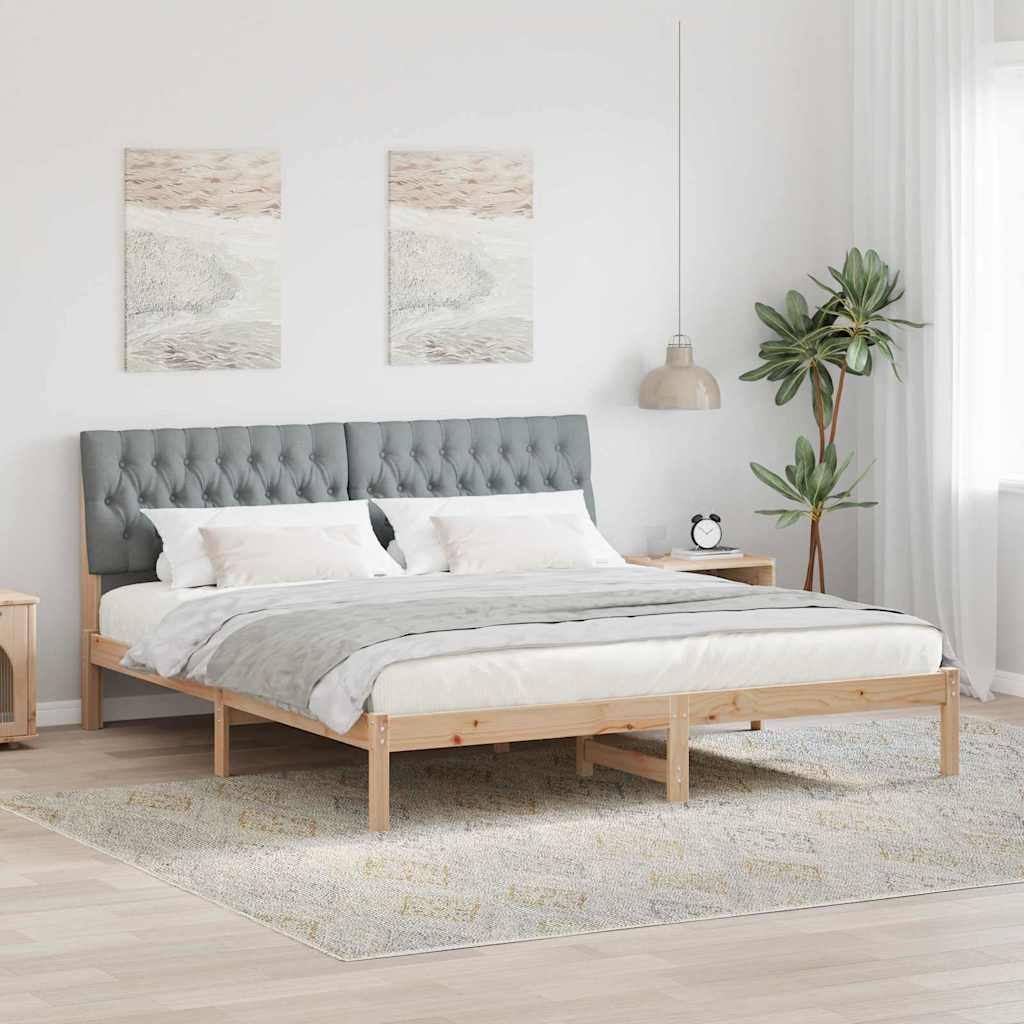 Bettgestell mit gepolstertem Kopfteil Braun 200 x 200 cm