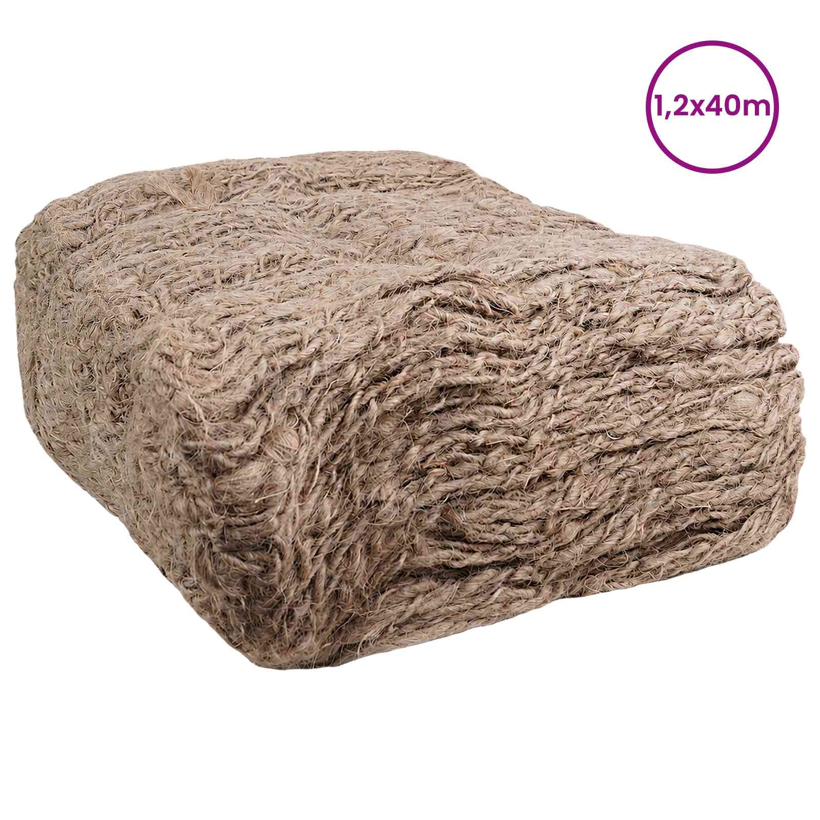 Jute Ufermatte Natur 1,2 x 5 m 100% Tossa-Jute