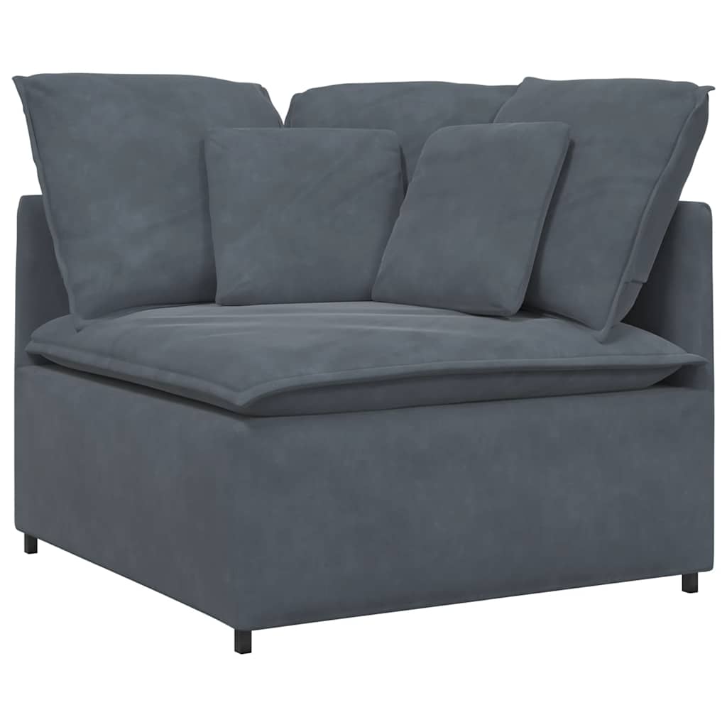 Modulares Sofa Endmodul mit Armlehne Kissen Blau 100 cm
