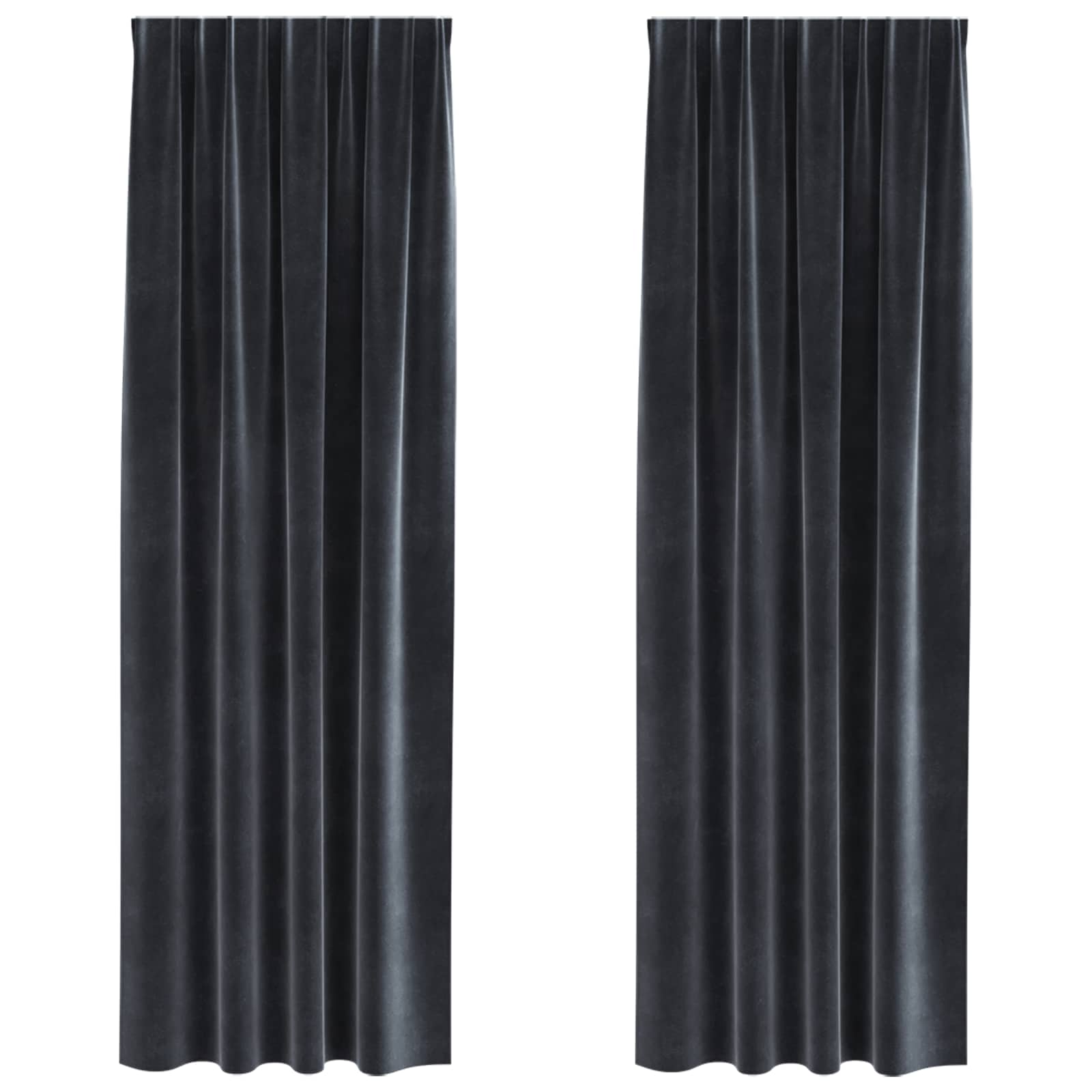 Verdunkelungsvorhänge 2 pcs Schwarz 140 x 140 cm Samt