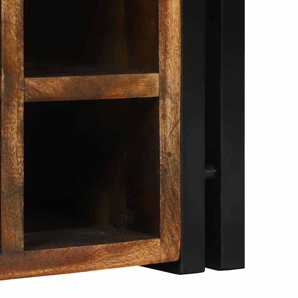 Weinregal Braun und Schwarz 35 x 35 x 39 cm Massivholz Mango