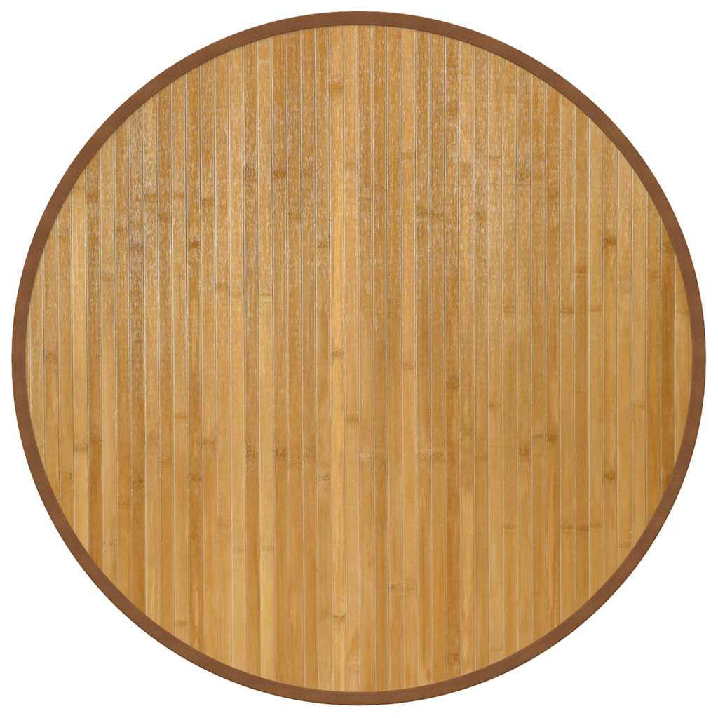 Teppich Rund Schwarz 60 cm Bambus