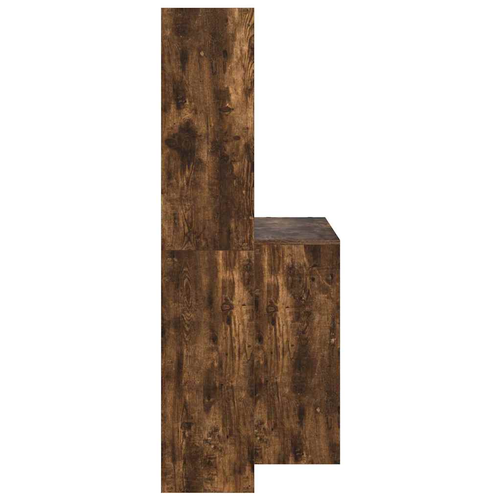 Schreibtisch mit Regal Weiß 138,5 x 55 x 143 cm Holzwerkstoff