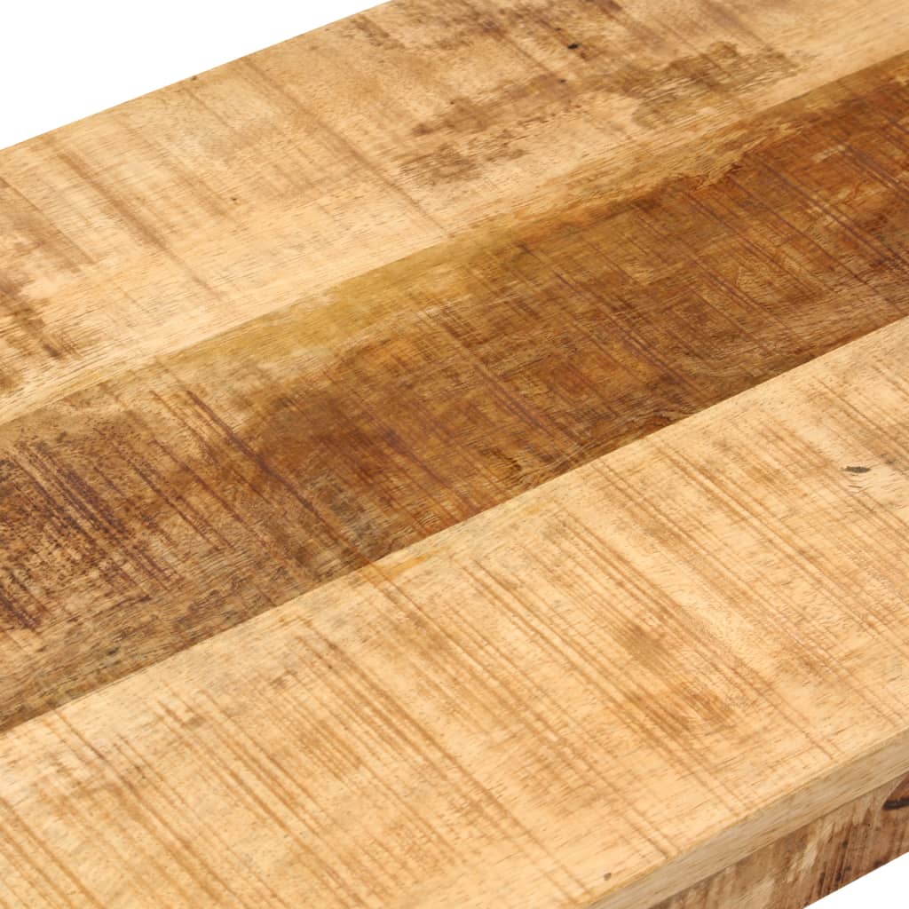 Sitzbank mit Naturkanten 110 cm Akazie Massivholz und Stahl