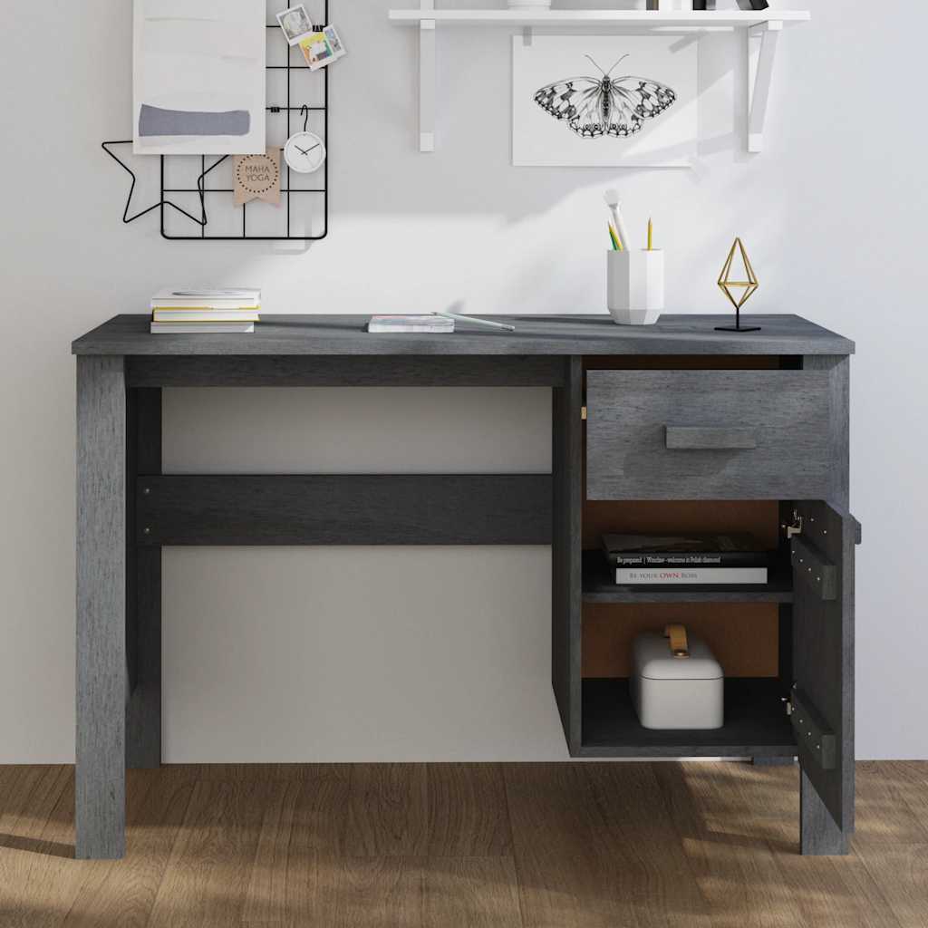 Schreibtisch HAMAR Honigbraun 113x50x75 cm Massivholz Kiefer