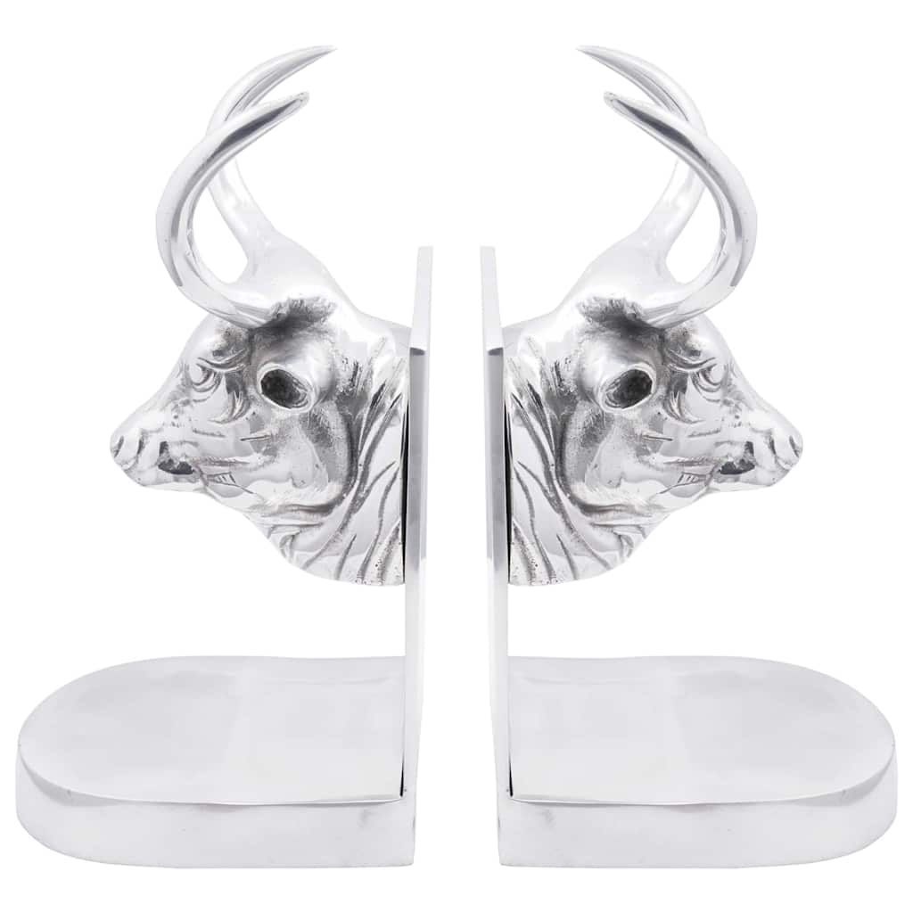 Buchstützen 2 pcs Silber 12 x 9 x 19 cm Aluminium