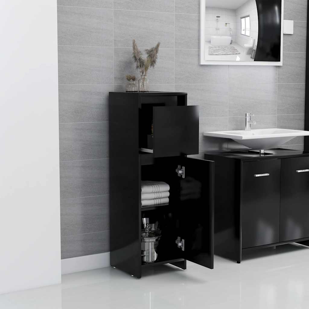 Badezimmerschrank Weiß 30x30x95 cm Holzwerkstoff