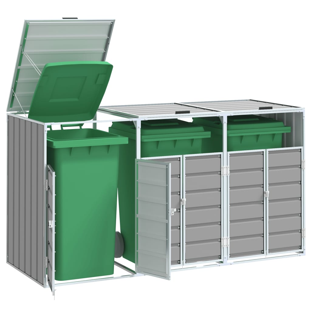 Mülltonnenbox für 1 Tonne Grün 72x81x115 cm Stahl