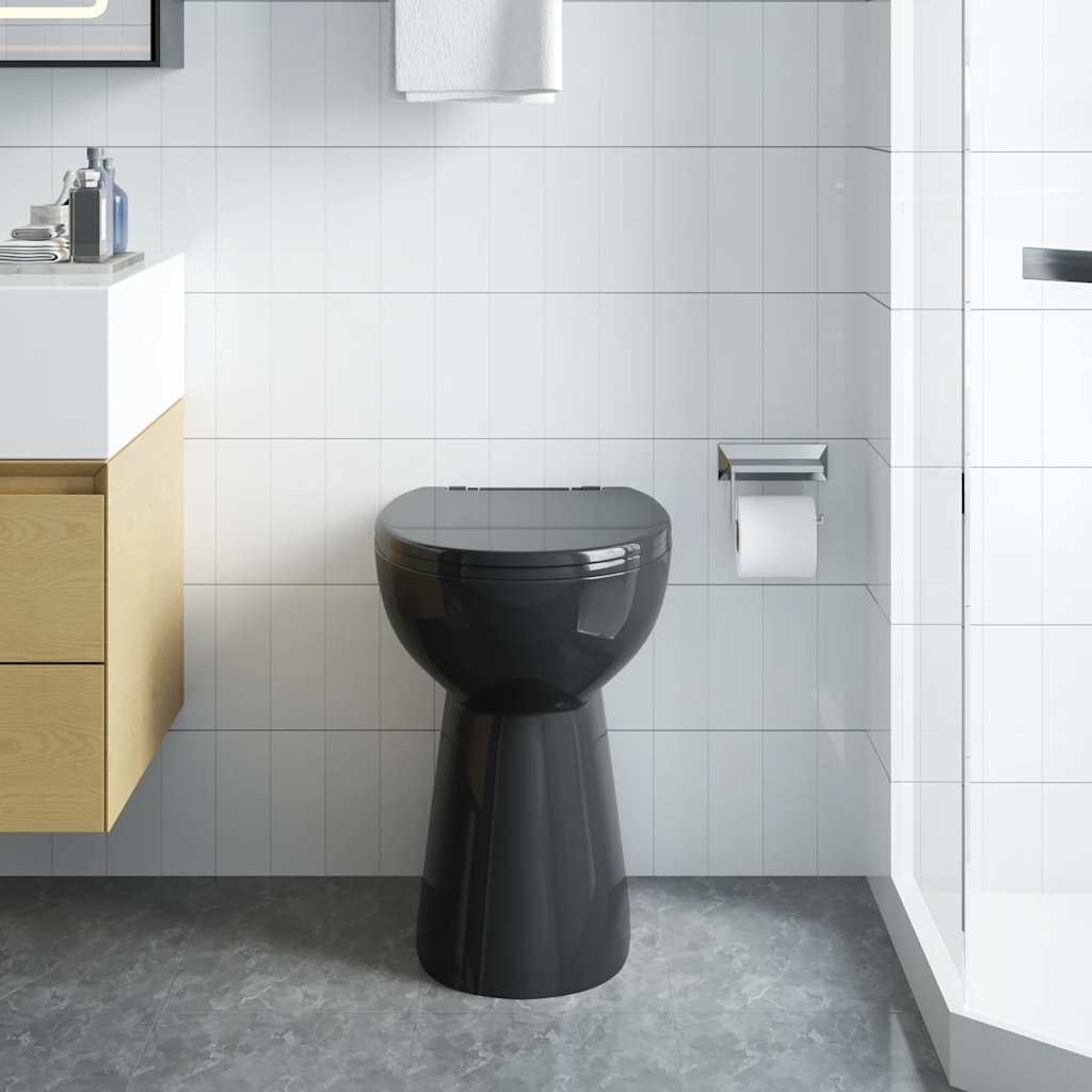 Randloses WC 7 cm Extra Höhe Soft-Close Keramik Weiß