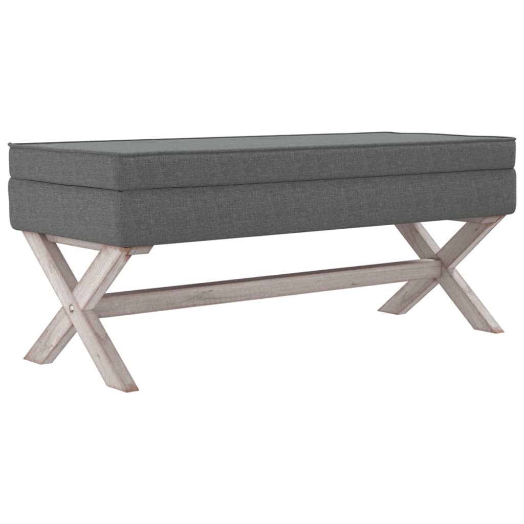 Hocker mit Stauraum Dunkelgrau 45x45x49 cm Stoff