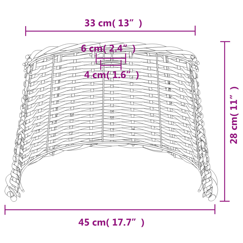 Lampenschirm Weiß Ø15x12 cm Korbweide