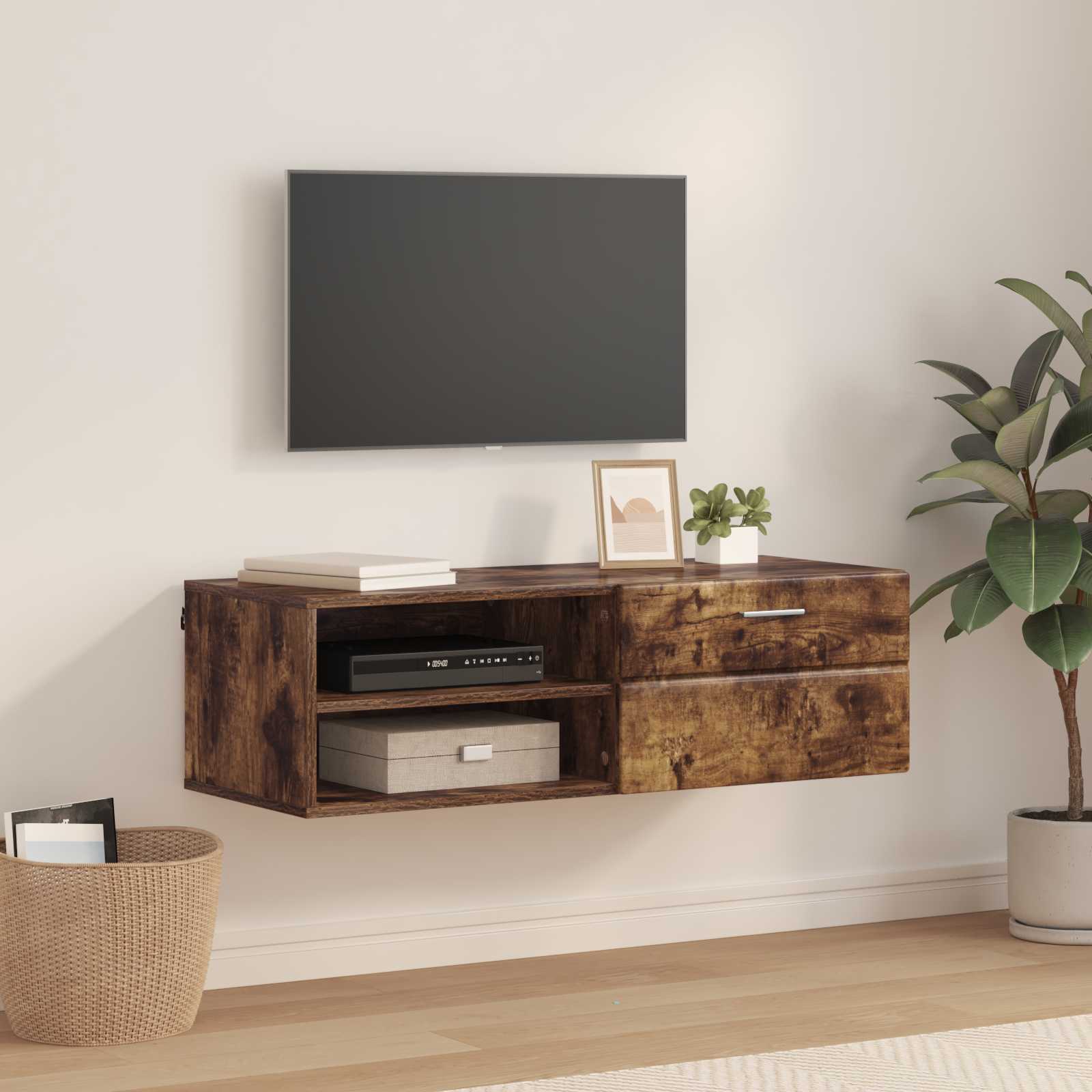 Highboard mit Regal FLORIN Weiß 60 x 35 x 182 cm Holzwerkstoff