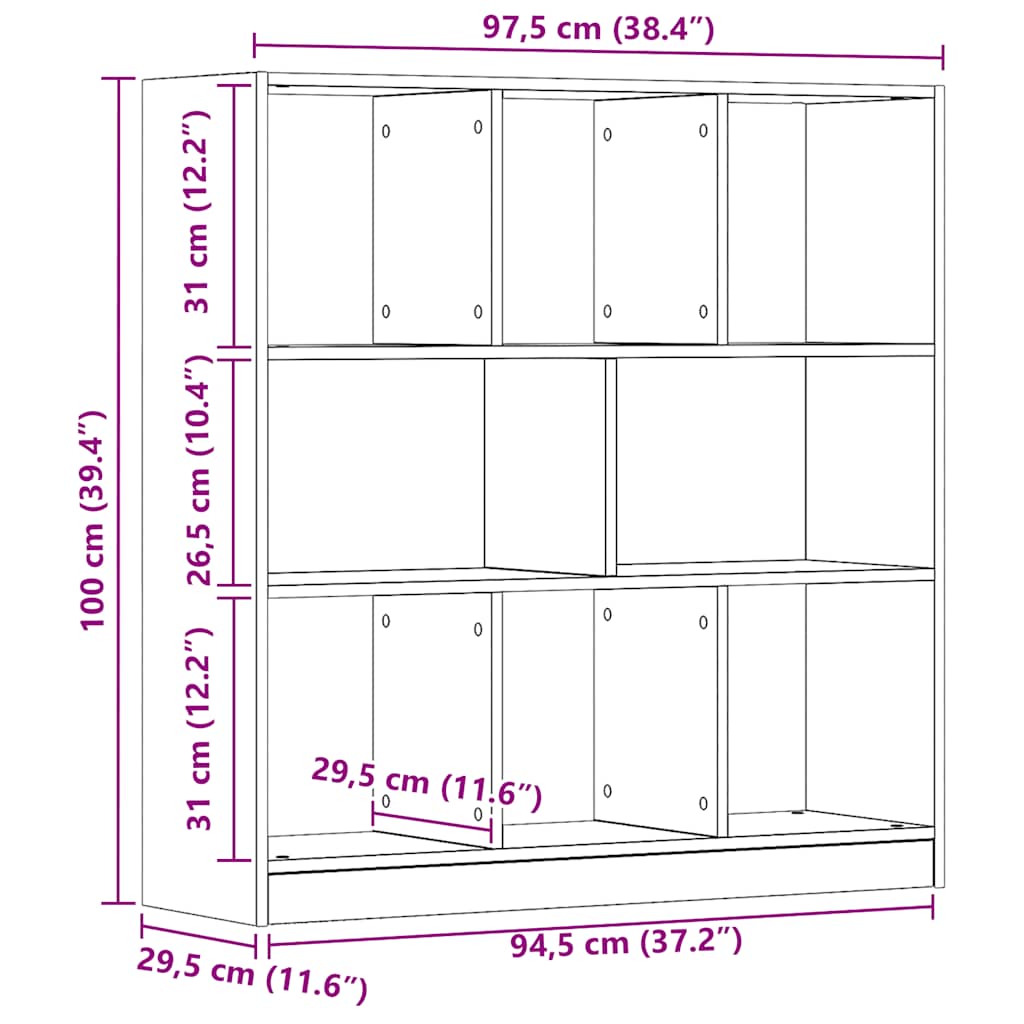 Bücherregal Weiß 97,5×29,5×100 cm Holzwerkstoff