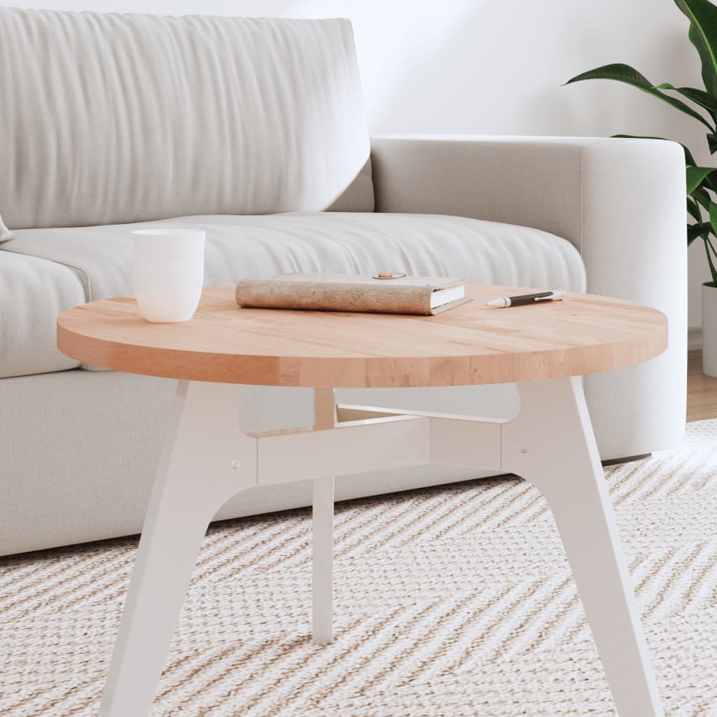 Tischplatte Ø30x1,5 cm Rund Massivholz Buche