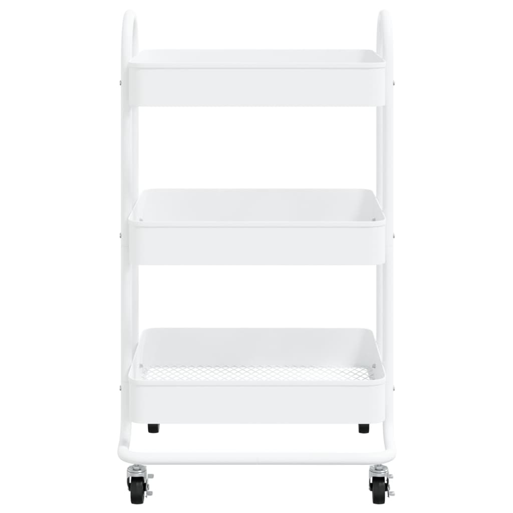 3-Etagen-Wagen Schwarz 43x34x79 cm Stahl