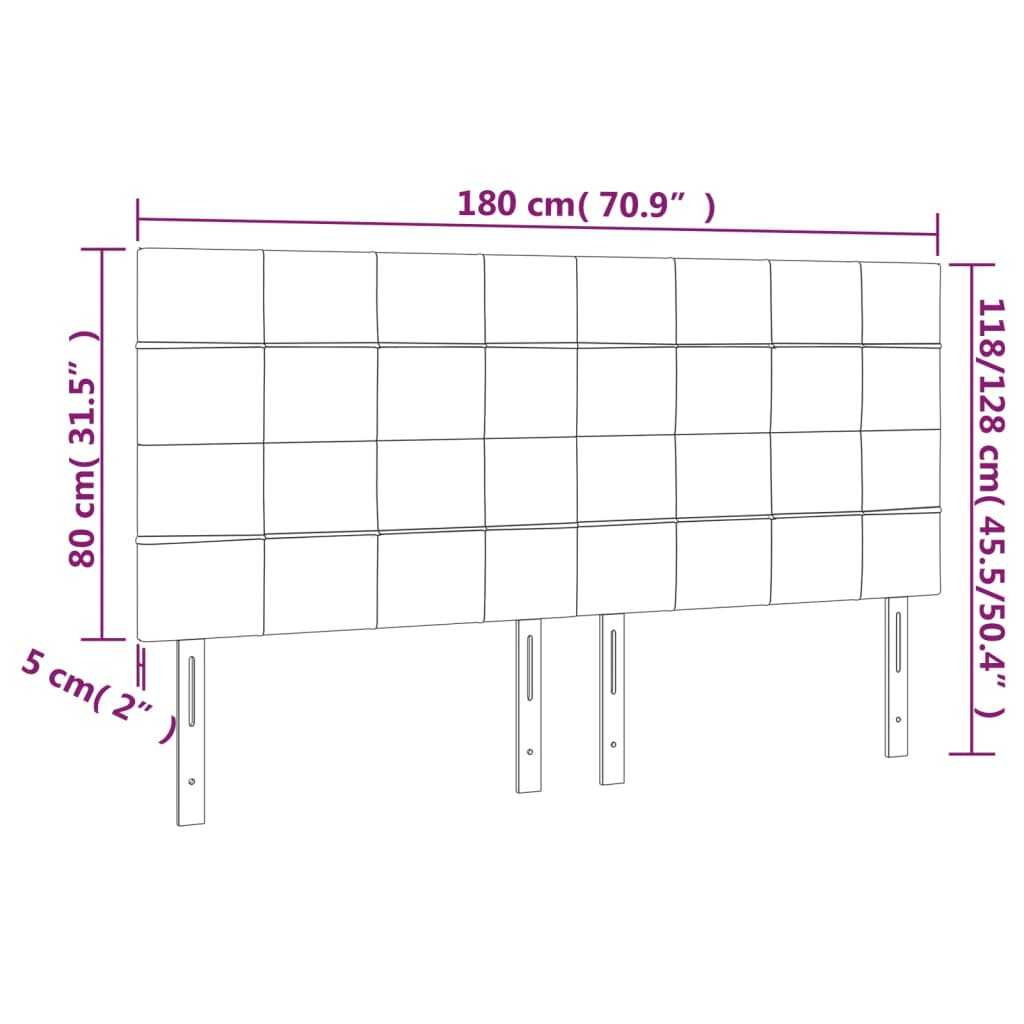 Kopfteil Hellgrau 80x5x118/128 cm Stoff
