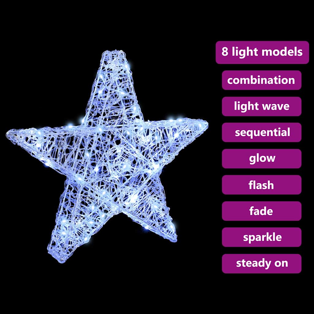 3D Stern mit 50 LEDs Warmweiß 55 x 53.5 x 10 cm Acryl