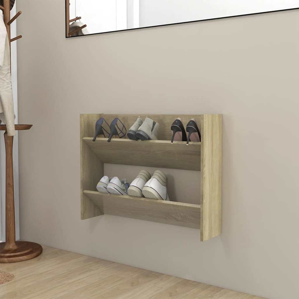 Wand-Schuhschränke 4 Stk. Weiß 60x18x60 cm Holzwerkstoff