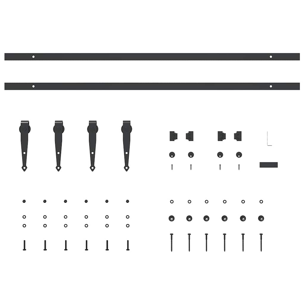 Mini Schiebetürbeschlag Set für Schranktüren 122 cm Carbonstahl