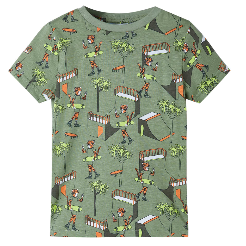 Kinderpyjama mit Kurzen Ärmeln Hellkhaki 92
