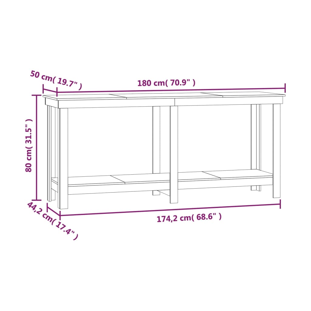 Werkbank 80x50x80 cm Massivholz Kiefer