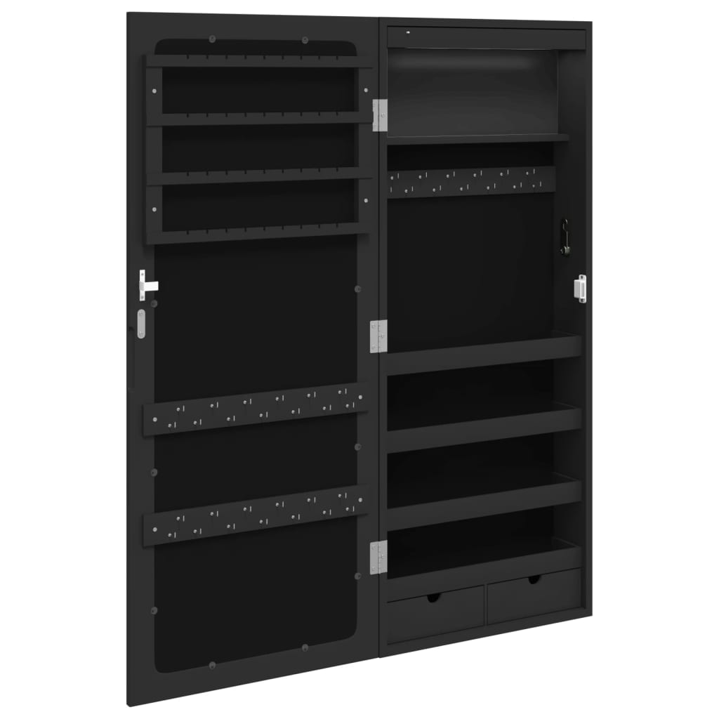 Spiegel-Schmuckschrank mit LED-Beleuchtung Wandmontage Weiß