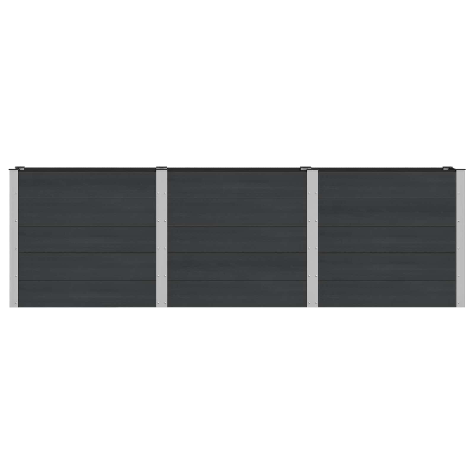 Garten-Hochbeet 200x50x54 cm WPC Grau