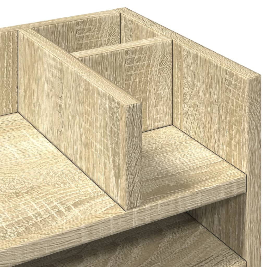 Schreibtisch-Organizer Weiß 44,5x24x25 cm Holzwerkstoff