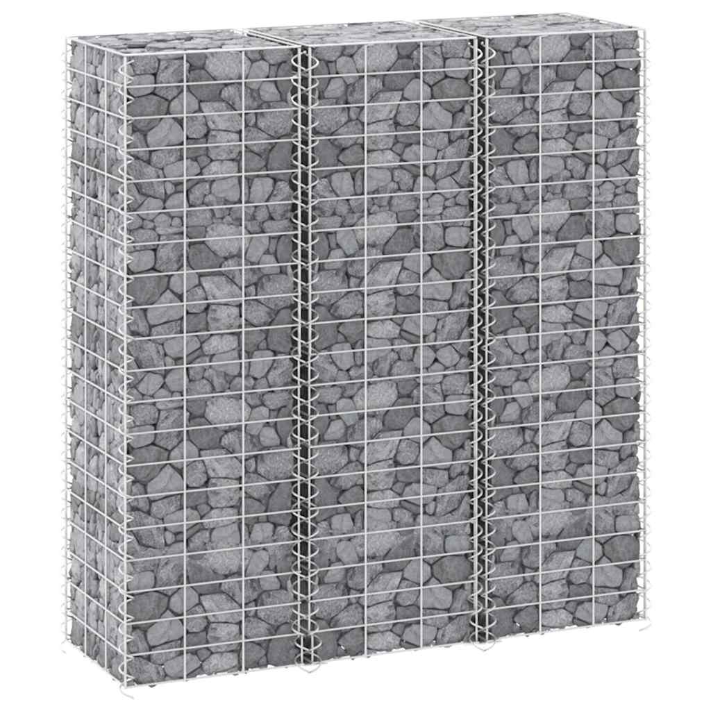 Gabionen-Hochbeete 3 Stk. 30x30x50 cm Eisen