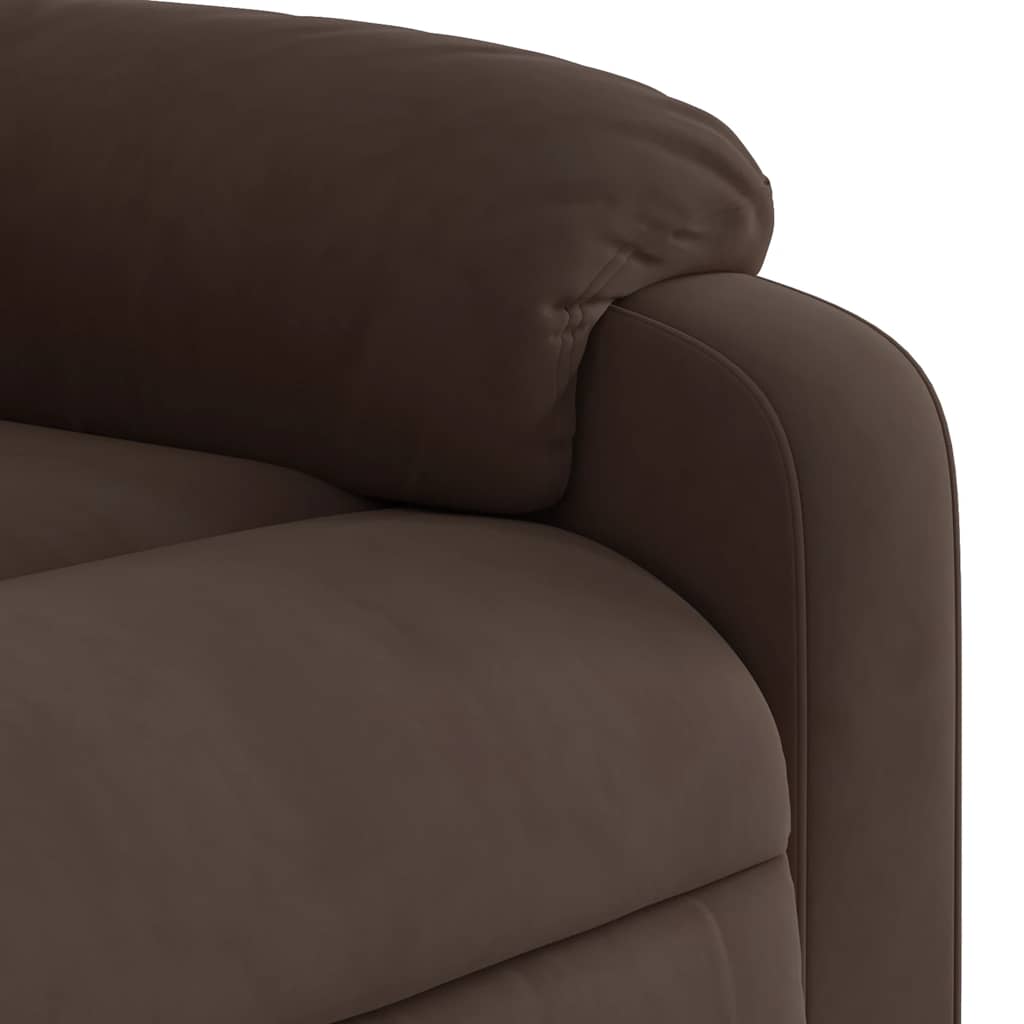 Massagesessel mit Liegefunktion, braun, Mikrofaserstoff