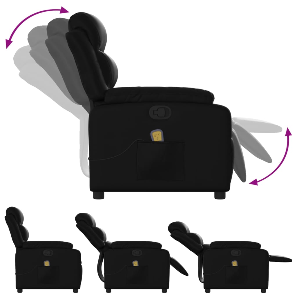 Massage-Relaxsessel, Kunstleder, Schwarz