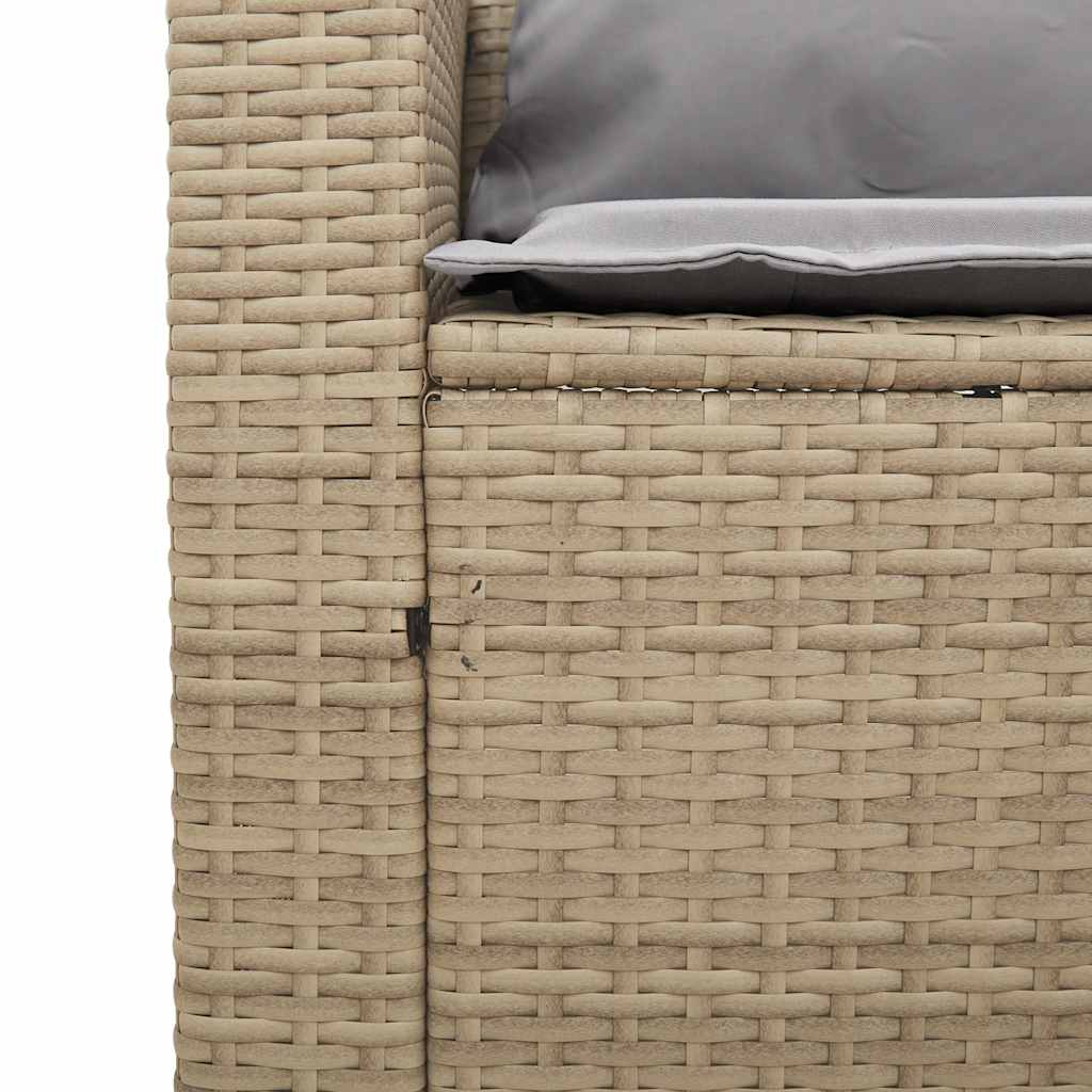 5-tlg. Garten-Sofagarnitur Kissen Stapelbar Schwarz Poly Rattan