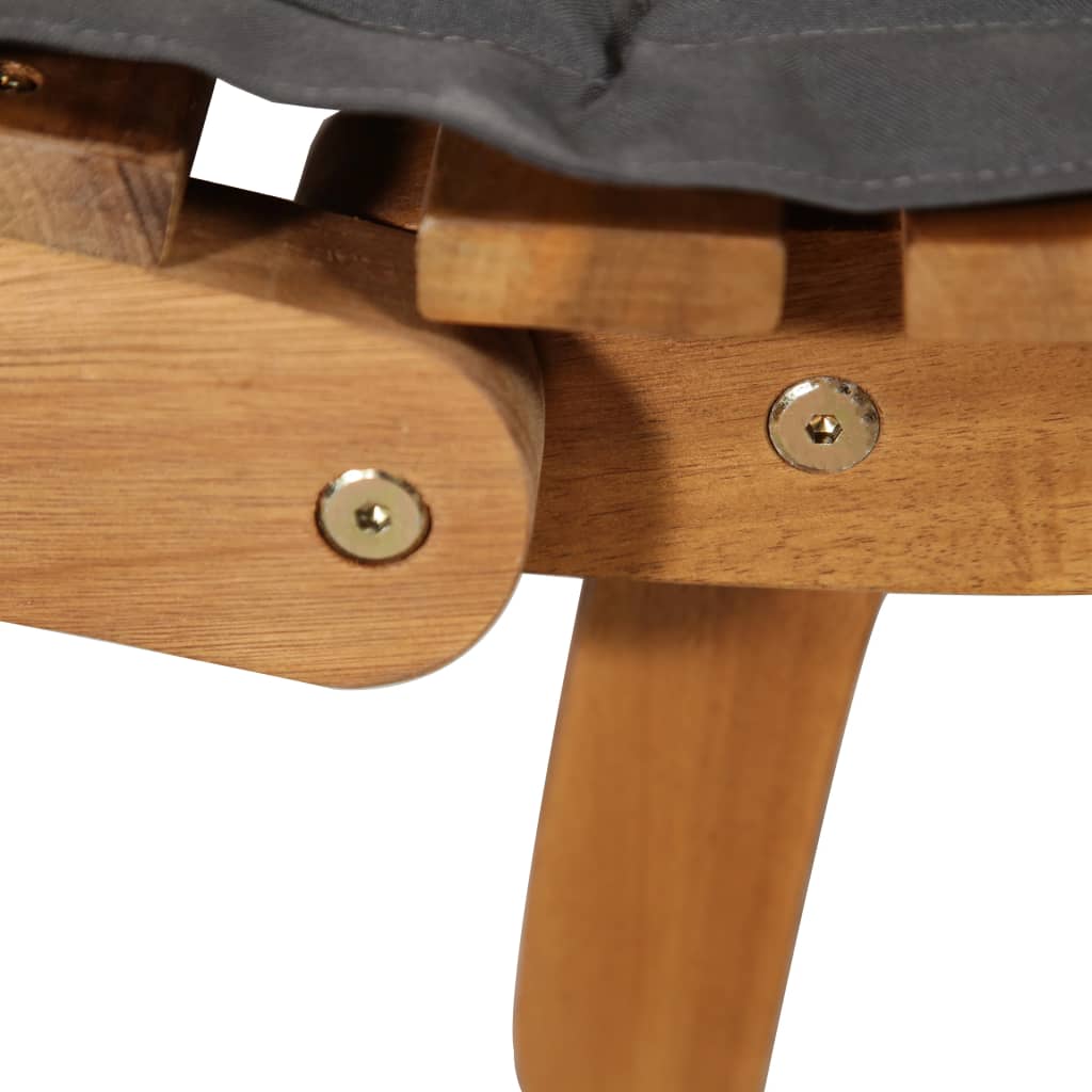 Sonnenliege mit Auflage Beige Massivholz Akazie