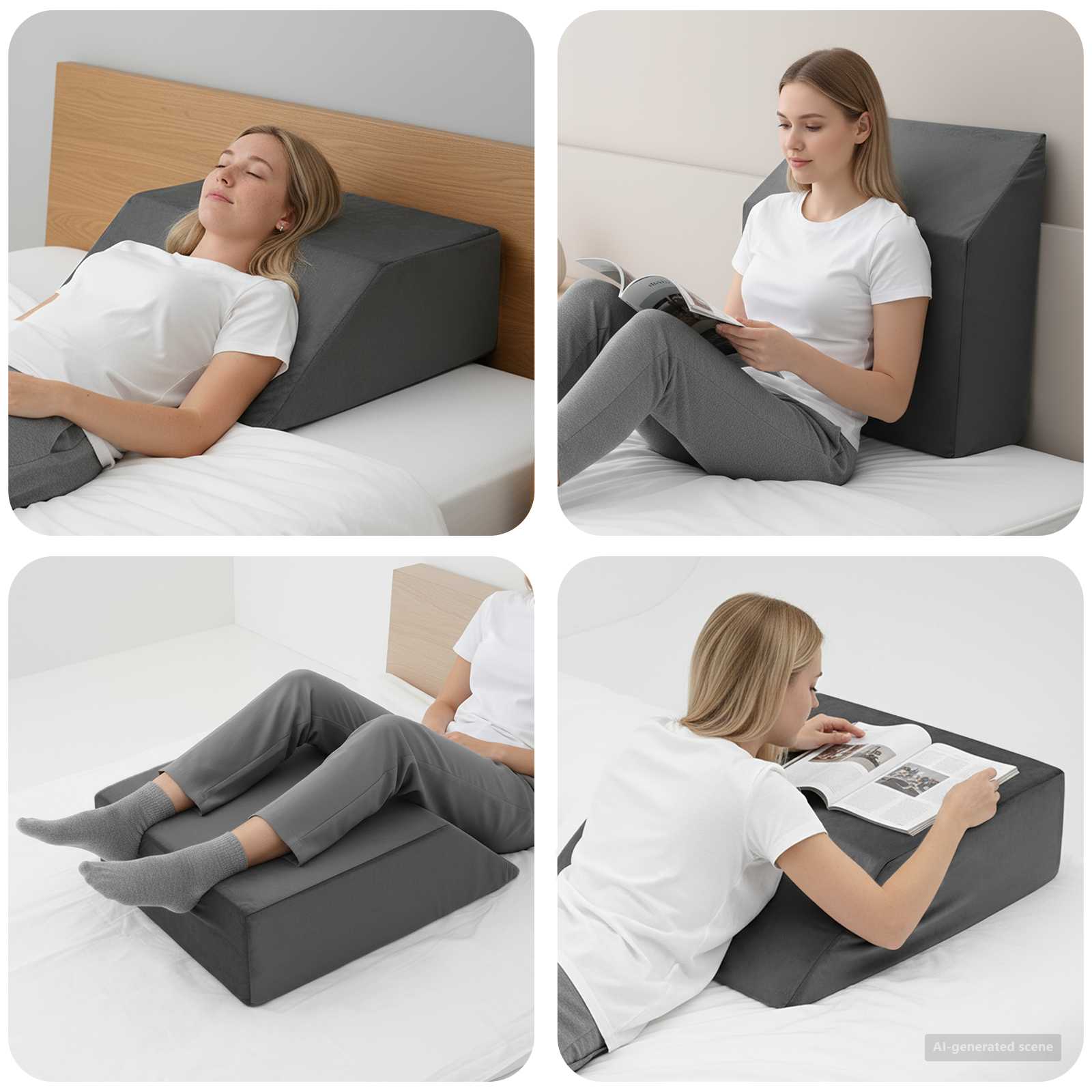 Beinkissen Uni Weiß 63 x 52 x 19,5 cm PU-Schaum